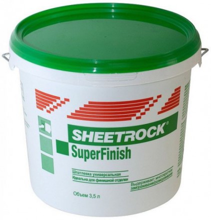 Шпатлевка Sheetrock Super Finish, 3,5л зеленая крышка